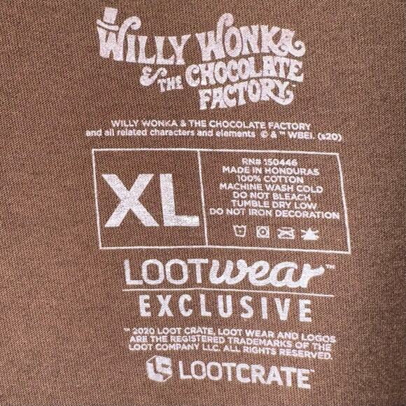 Willy Wonka Lootcrate Exclusive Brown Short Sleeve T-Shirt Size XL - Picture 2 of 8